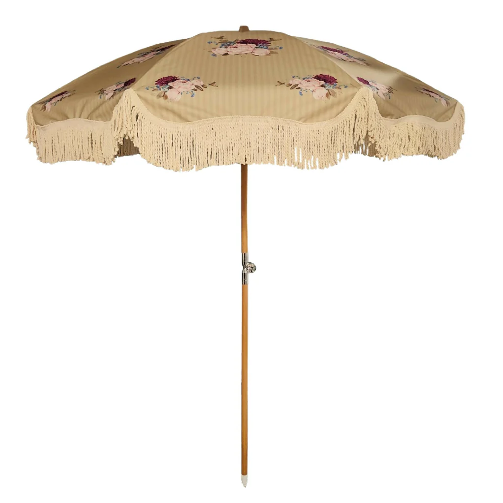 'Helena' Large Tassel Fringed Outdoor Parasol - Image 3