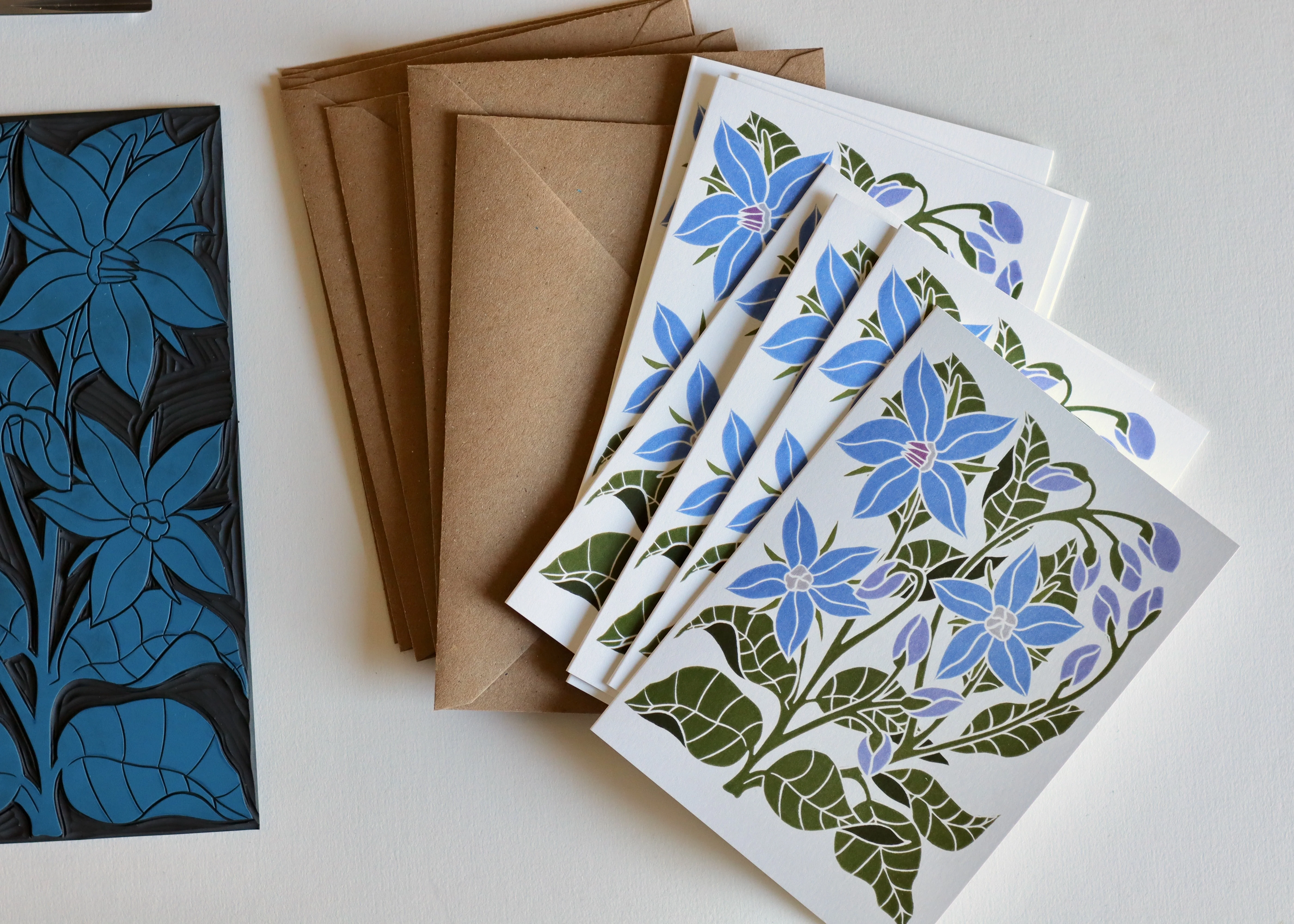 Heritage Kitchen Borage Notecards | Set of 8 Notecards & Envelopes