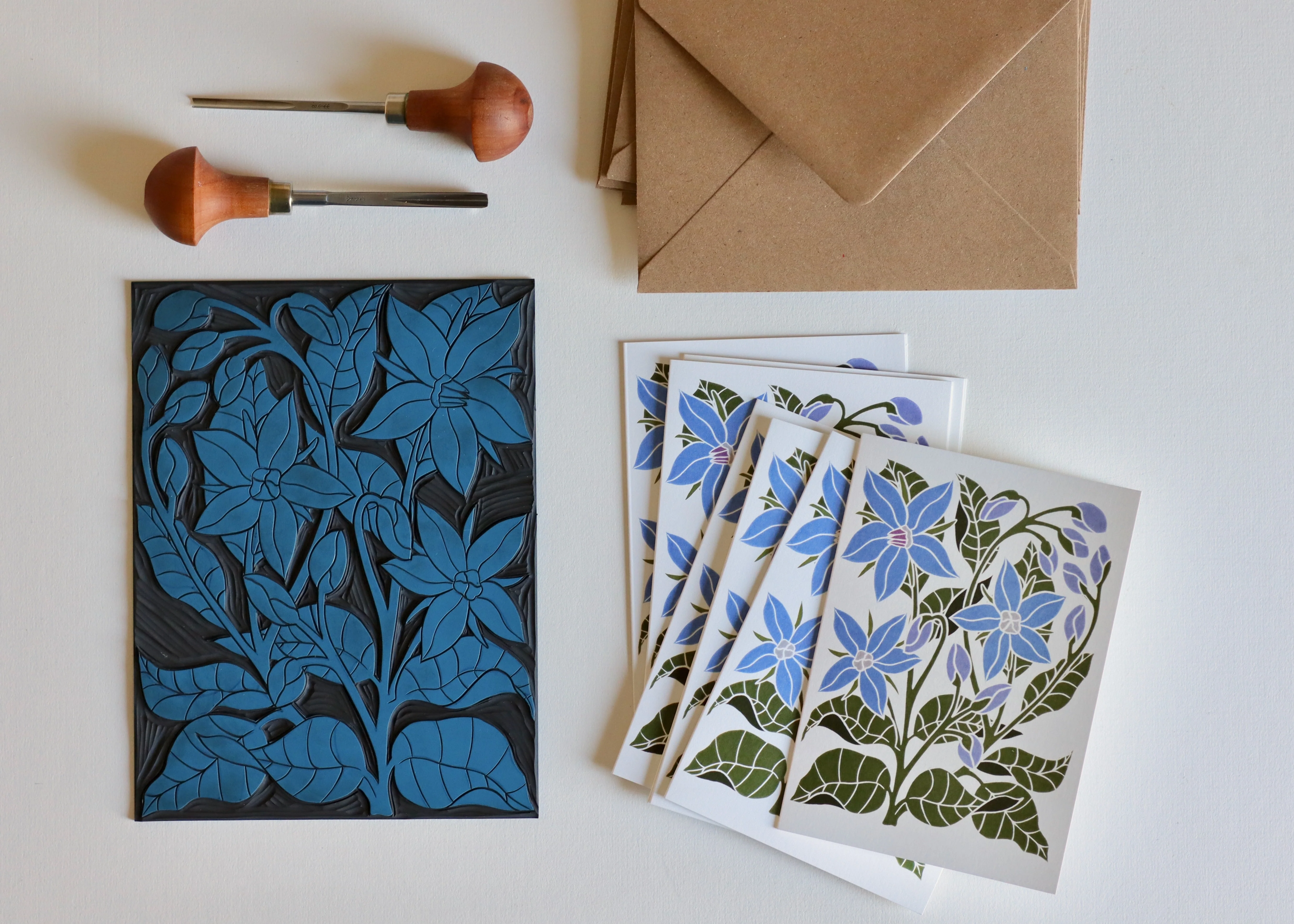 Heritage Kitchen Borage Notecards | Set of 8 Notecards & Envelopes - Image 2