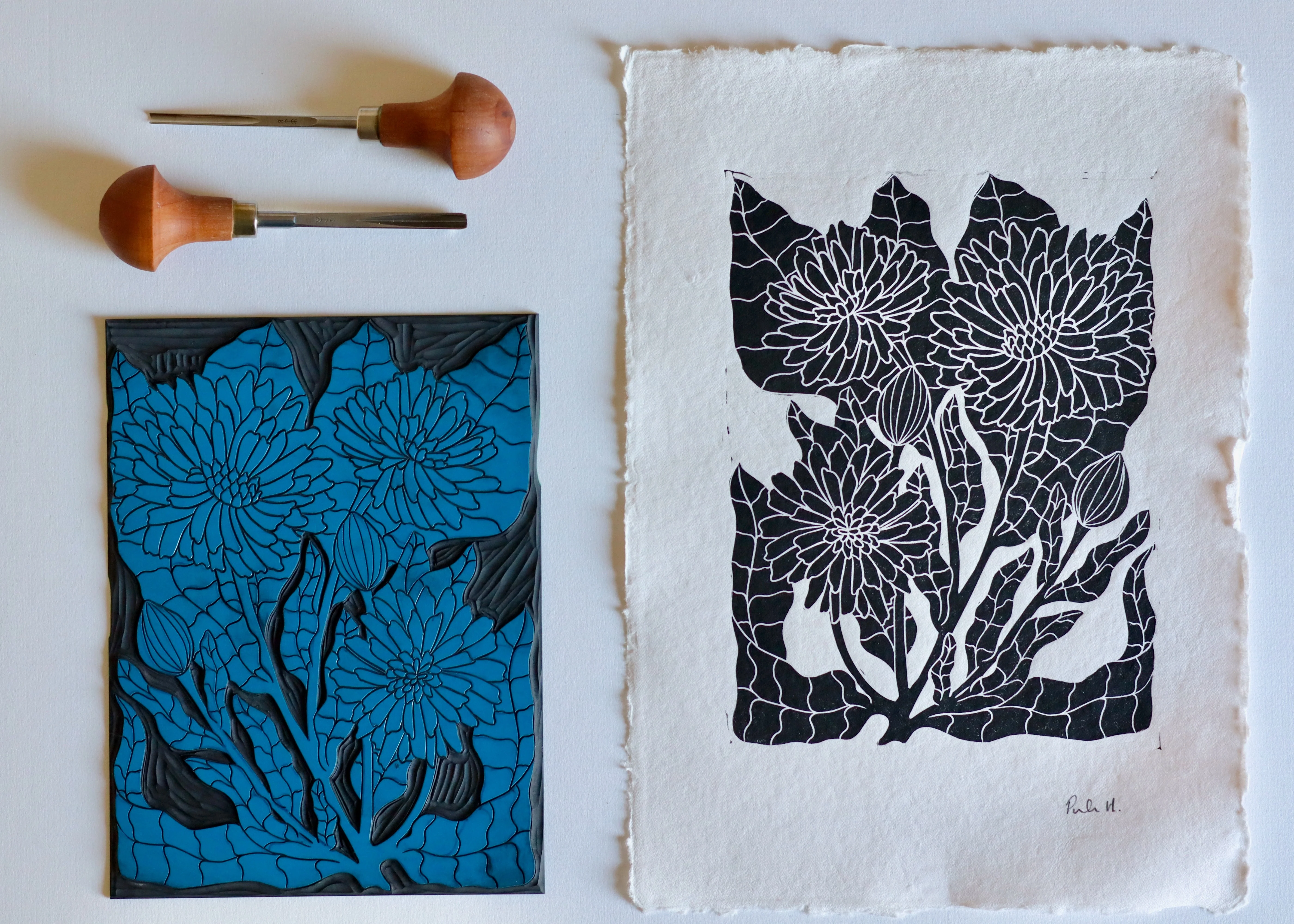 Heritage Kitchen Garden - Calendula | Hand printed on Cotton Rag Paper - Image 2