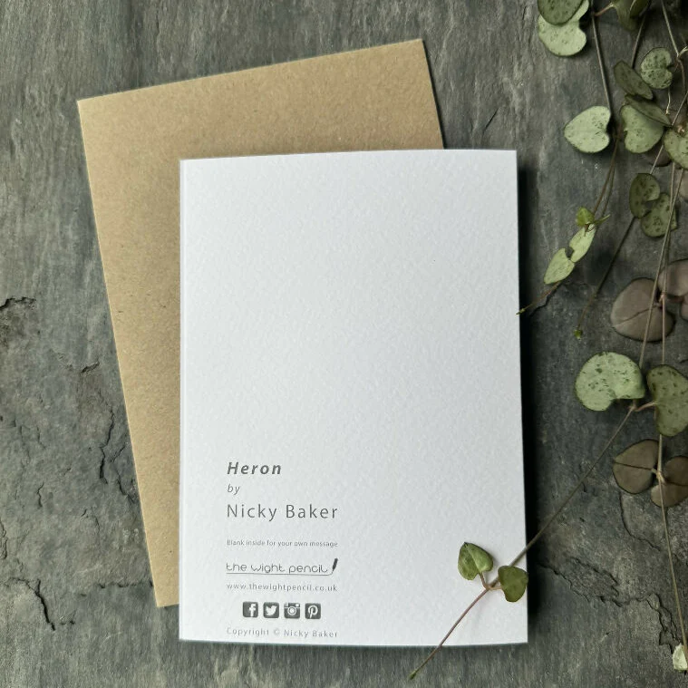 Heron Blank Greetings Card - Image 4