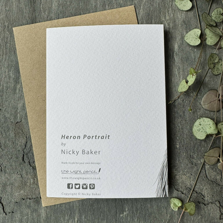 Heron Portrait Blank Greetings Card - Image 4