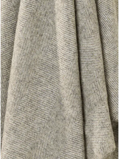 Herringbone Pure New Wool Vintage Grey Throw - Image 2