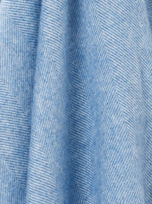 Herringbone Shetland Wool Throw in Peacock - Image 2