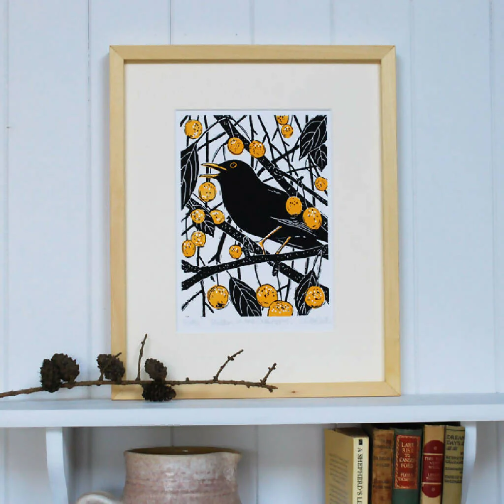 Hidden in the Crab Apples - Limited Edition - Original Linocut Print - Image 5