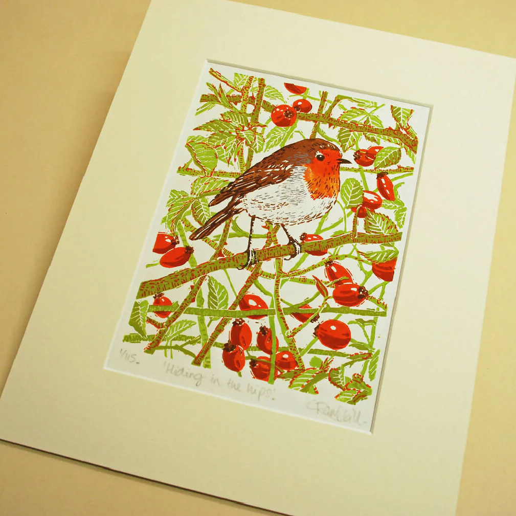 Hiding in the hips - Limited Edition - Original Linocut Print - Image 2