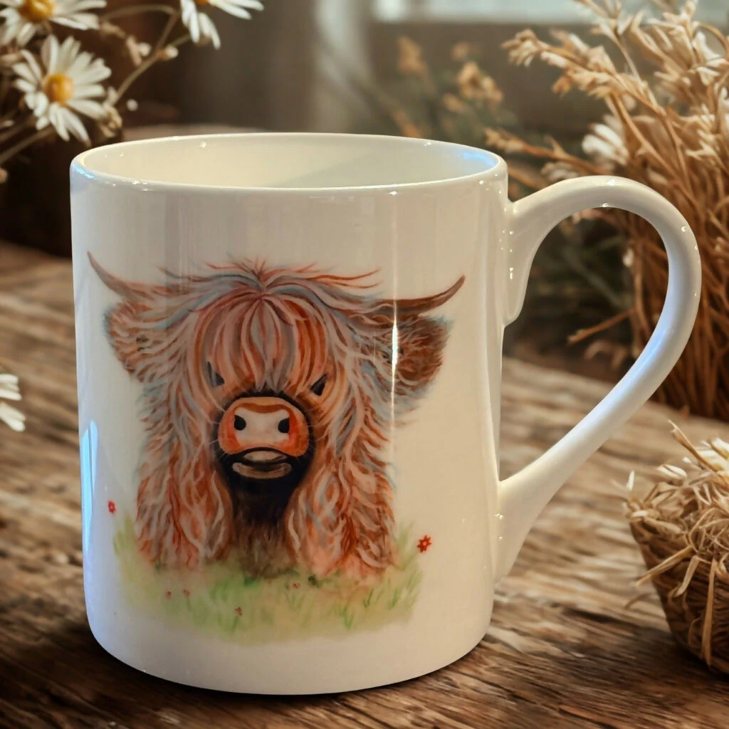 Highland Cow Bone China Mug - Country Collection - Image 2