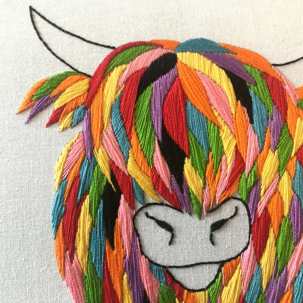 Highland Cow Embroidery Kit - Image 3