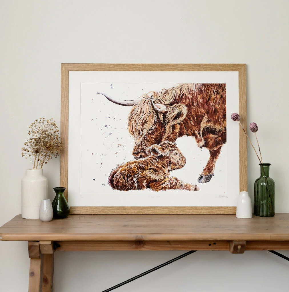 Highland Cow Limited Edition Print 'A Tender Moo' | Jina Gelder Illustration - Image 5