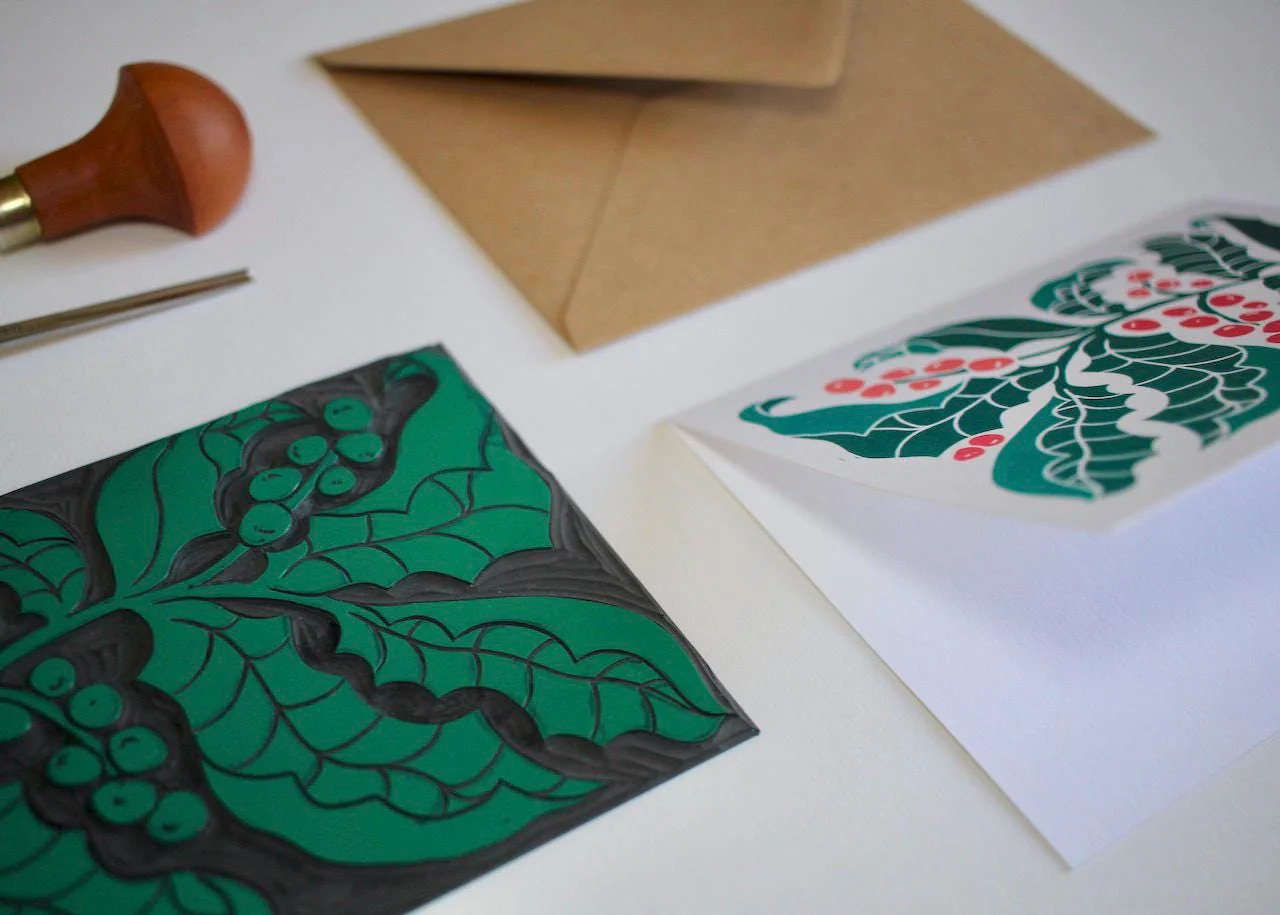 Holly & Berries Festive Art Card | Single Card & Envelope - Image 4