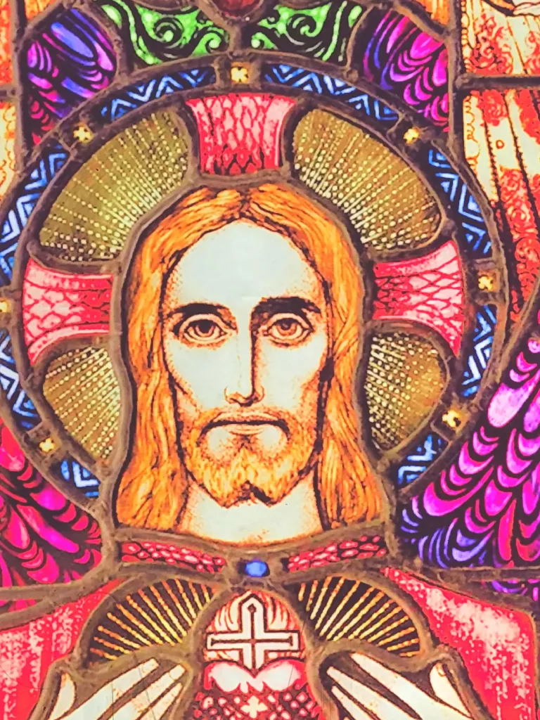Holy Family Stained Glass Effect Panel - Harry Clarke - Image 2