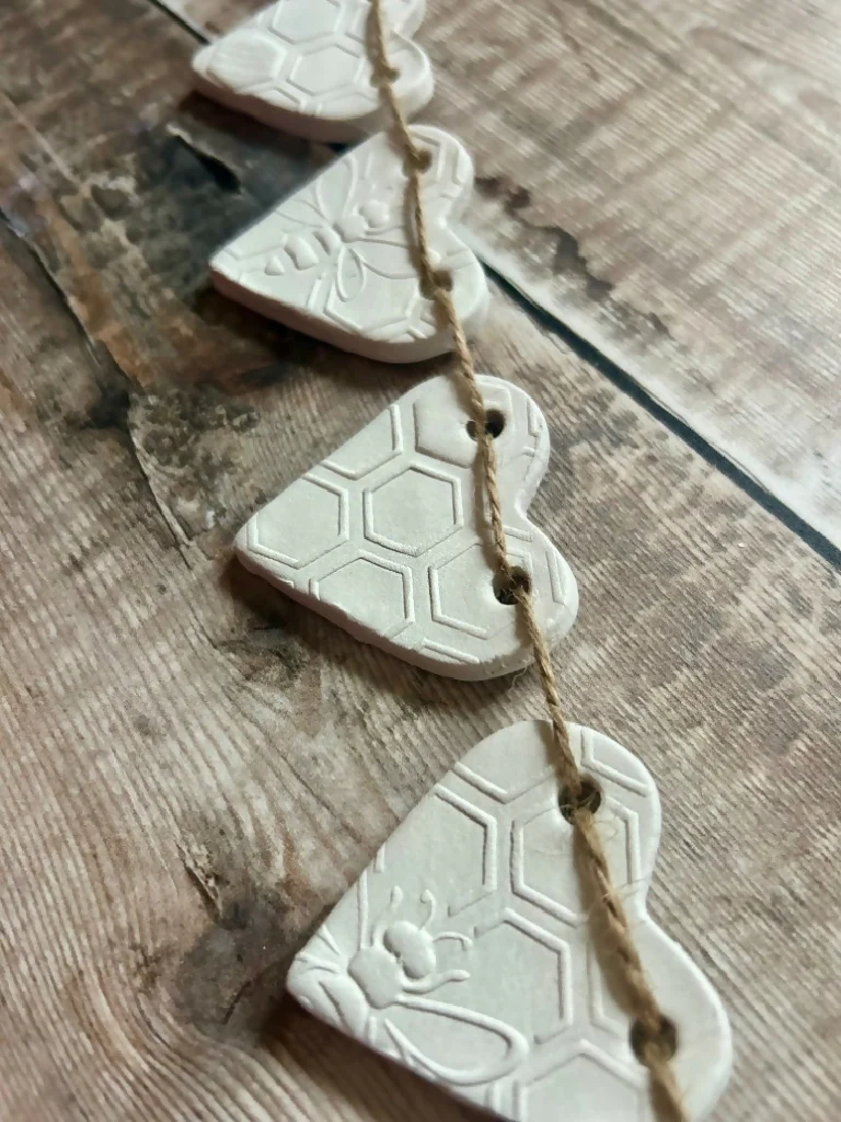 Honey Bee Clay Heart Garland - Image 3