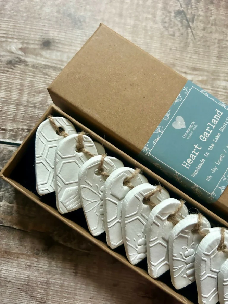 Honey Bee Clay Heart Garland - Image 4