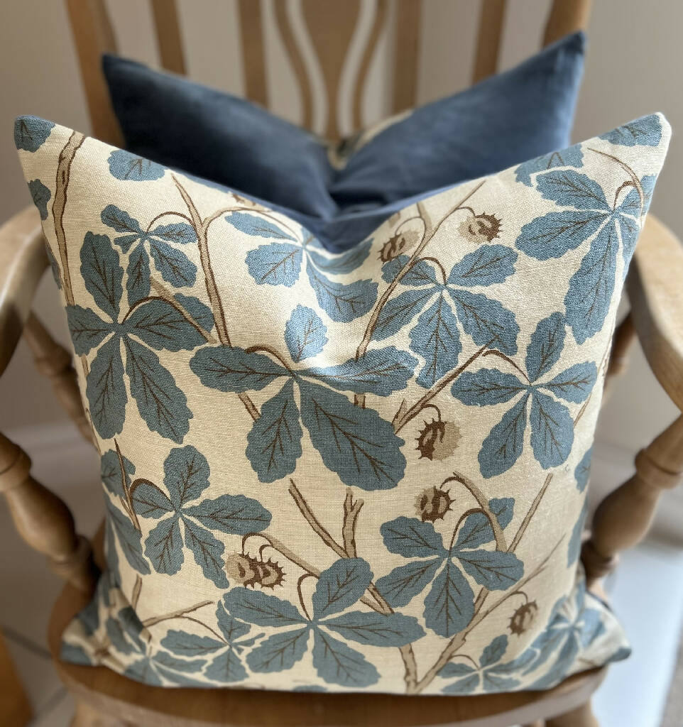 'Horse Chestnut' Velvet-Backed Cushion - Image 3