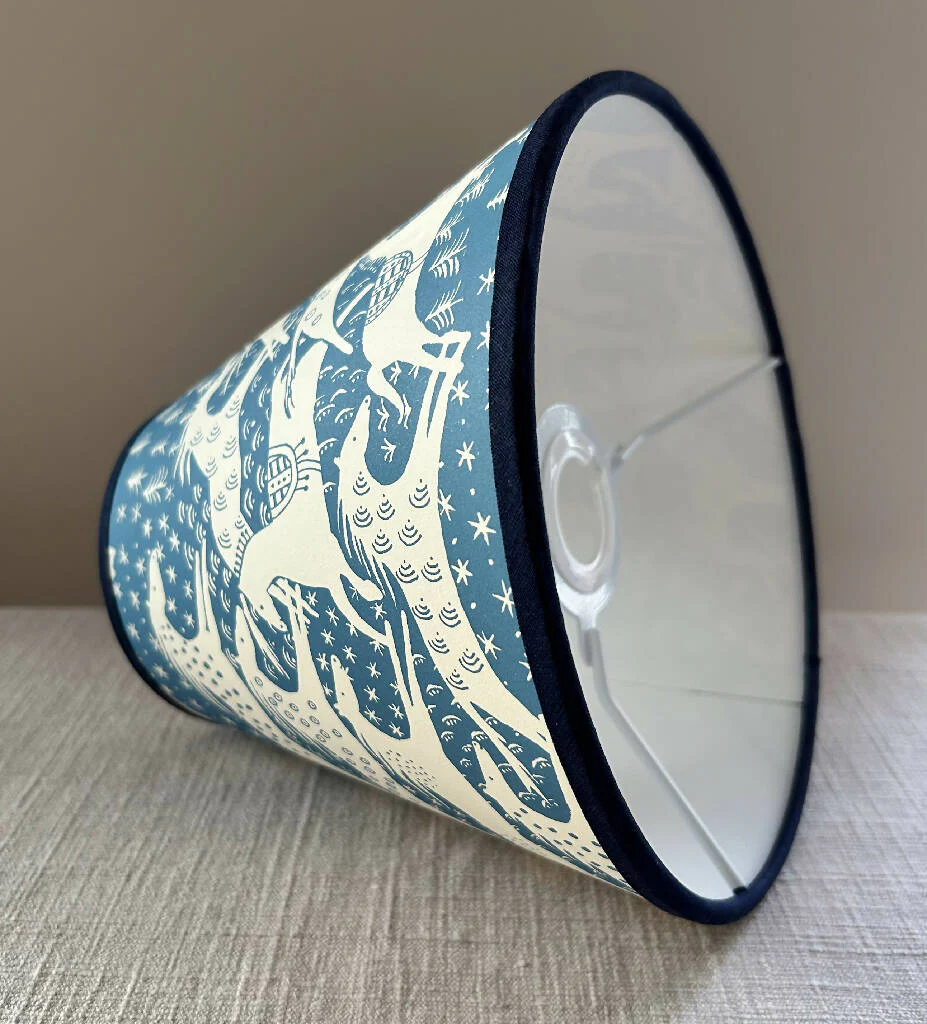 'Horses Horses Horses' Lampshade in Blue - Image 6