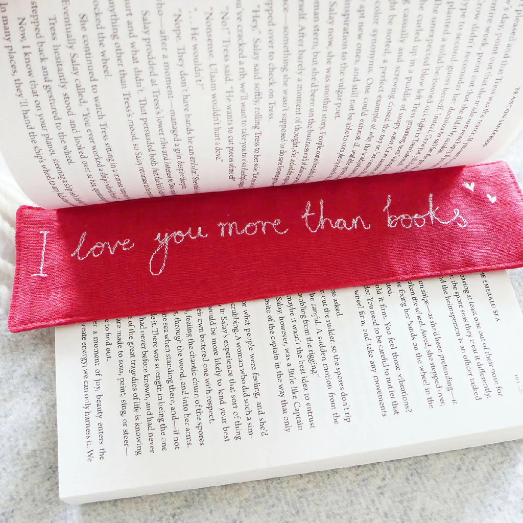 I Love You More Than Books Embroidered Bookmark - Image 2