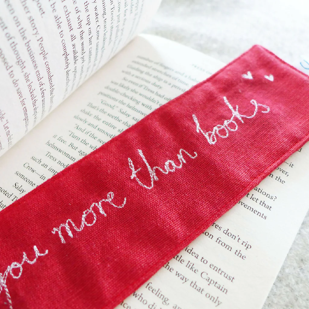 I Love You More Than Books Embroidered Bookmark - Image 4