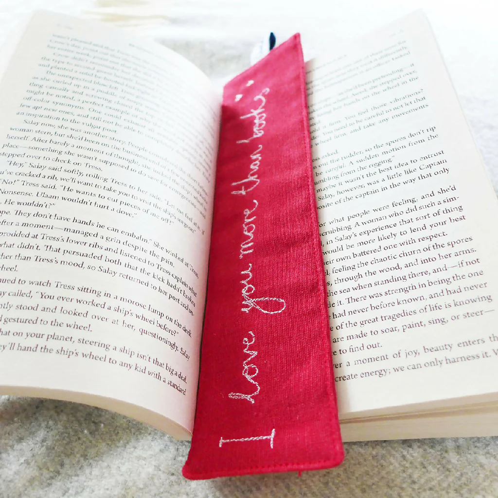 I Love You More Than Books Embroidered Bookmark - Image 5