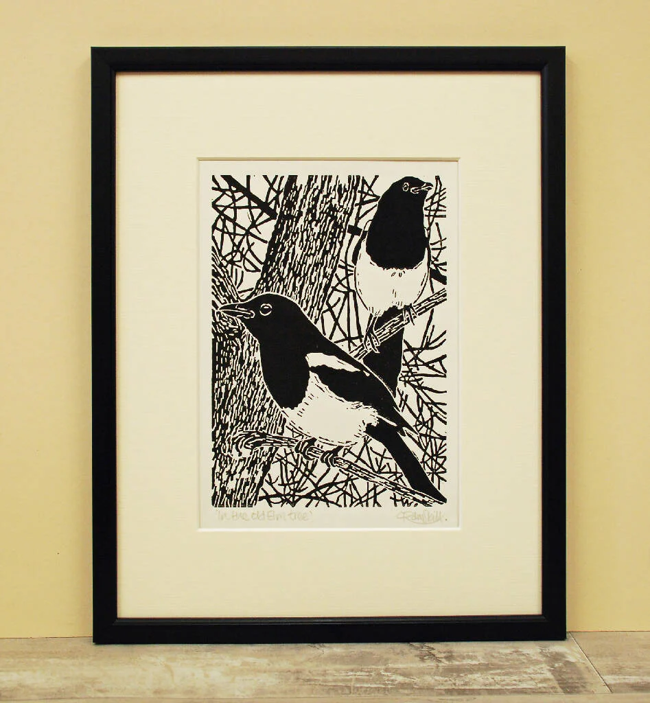 In the old Elm tree - Open Ended Edition - Original Linocut Print - Image 3