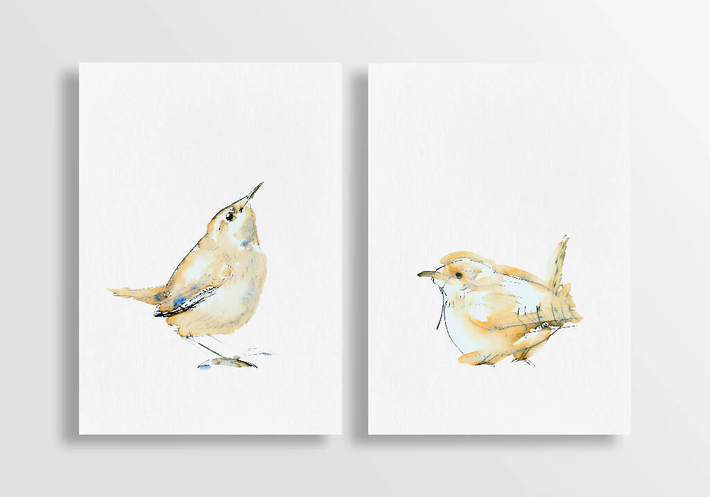 Inky birds Set of Two Giclée Fine Art Prints - Image 5