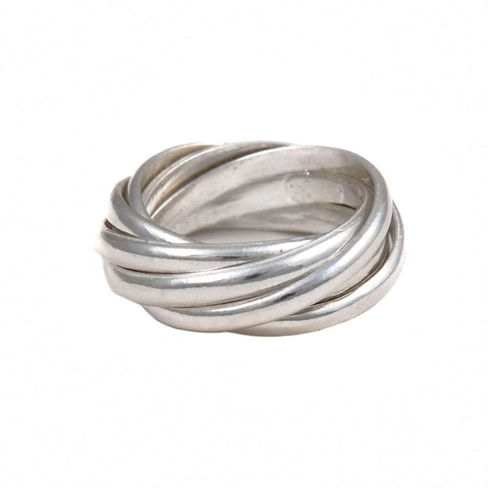Intertwined Sterling Silver 7 Band Russian Wedding Ring - Image 2