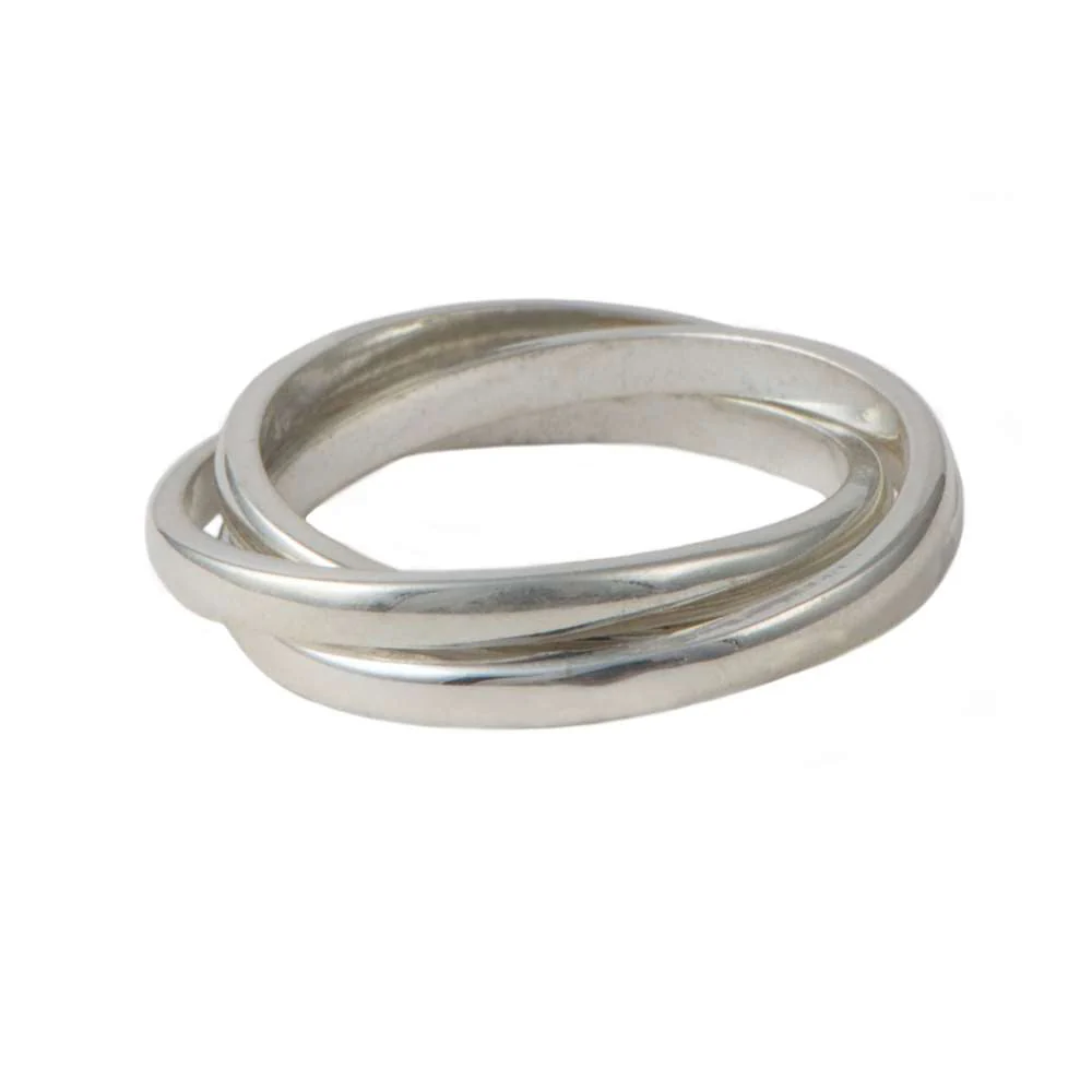 Intertwined Sterling Silver Ring - 3 Bands - Image 2