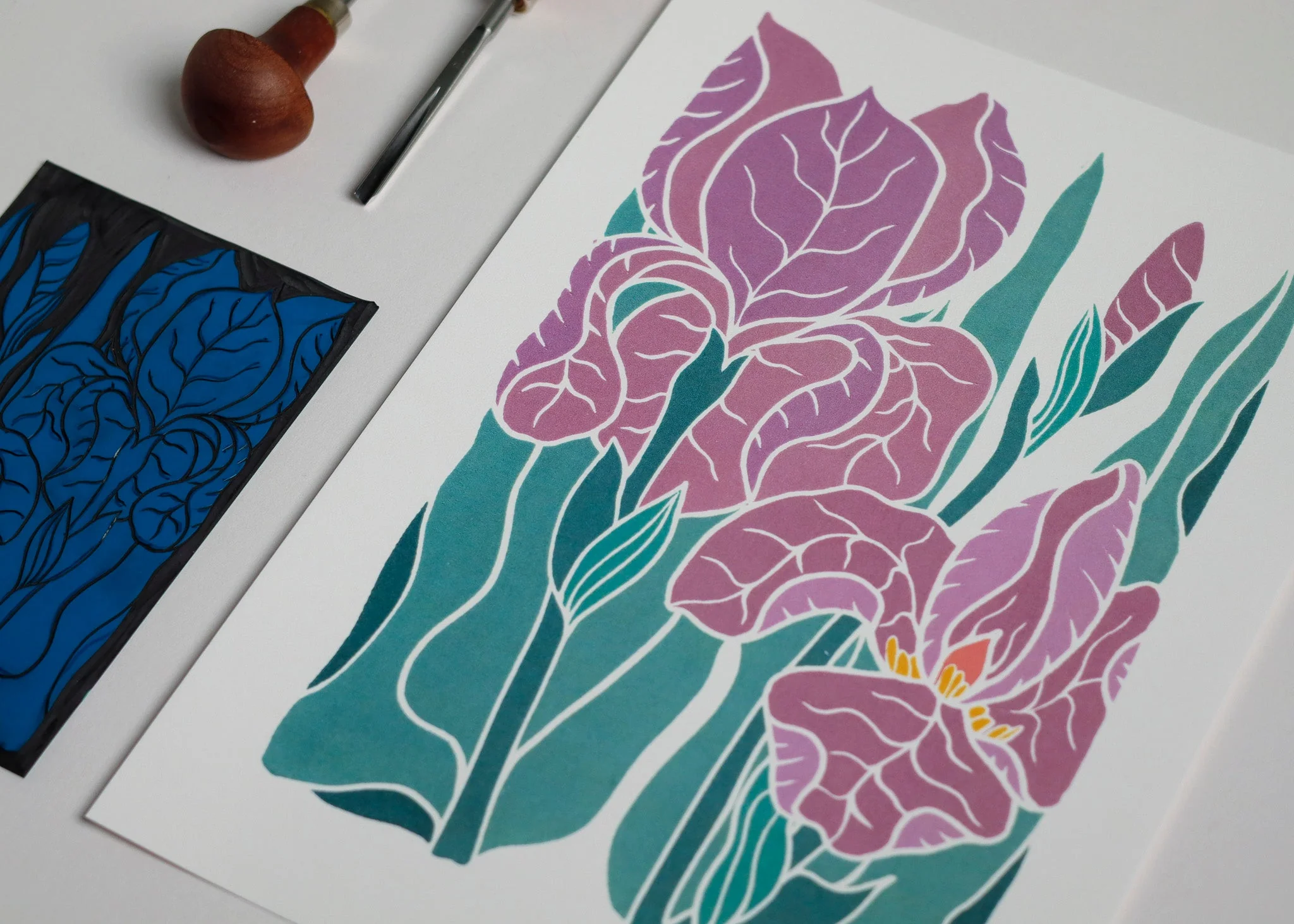 Iris at Dusk | Art Print on Cotton Paper - Image 4