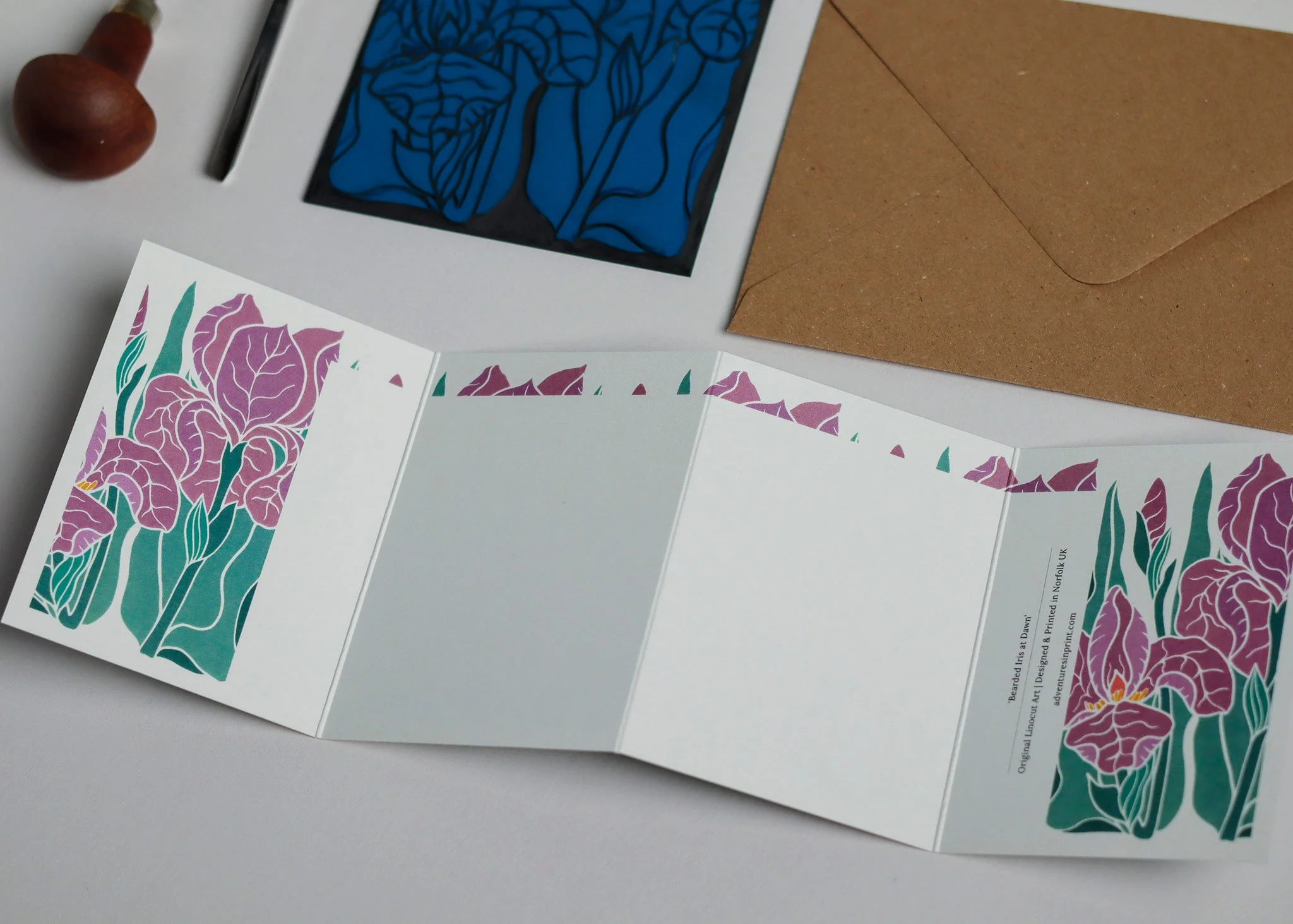 Iris at Dusk Garland Card | Single Card & Envelope - Image 5