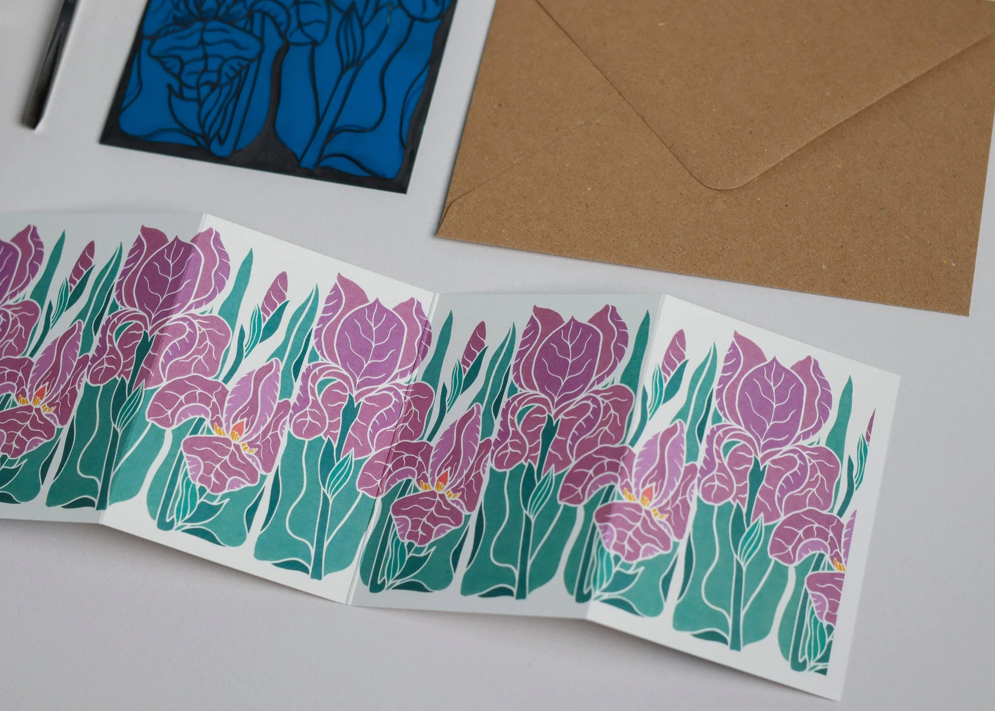 Iris at Dusk Garland Card | Single Card & Envelope - Image 6