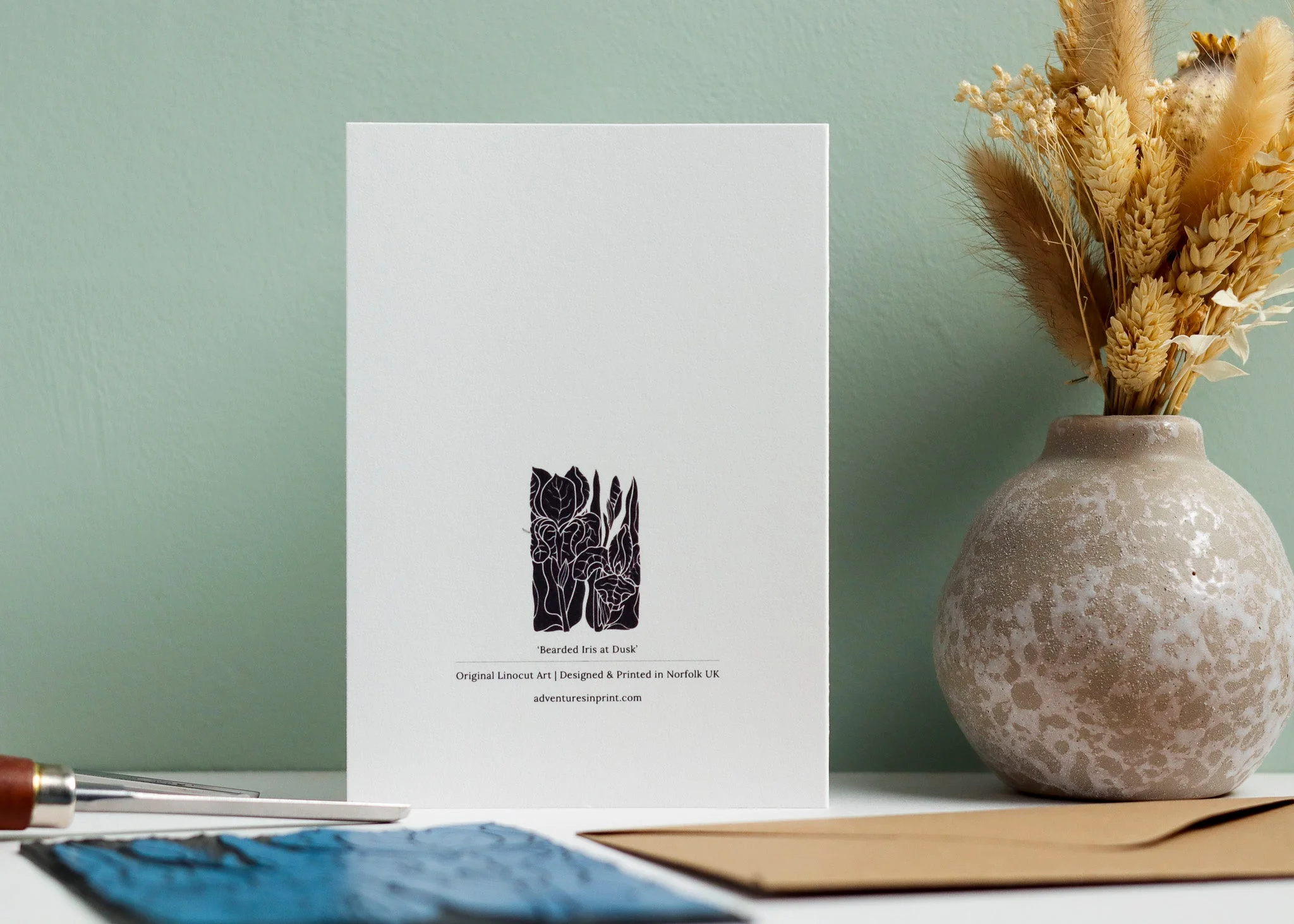 Iris at Dusk Luxury Cotton Card | Single Card & Envelope - Image 2