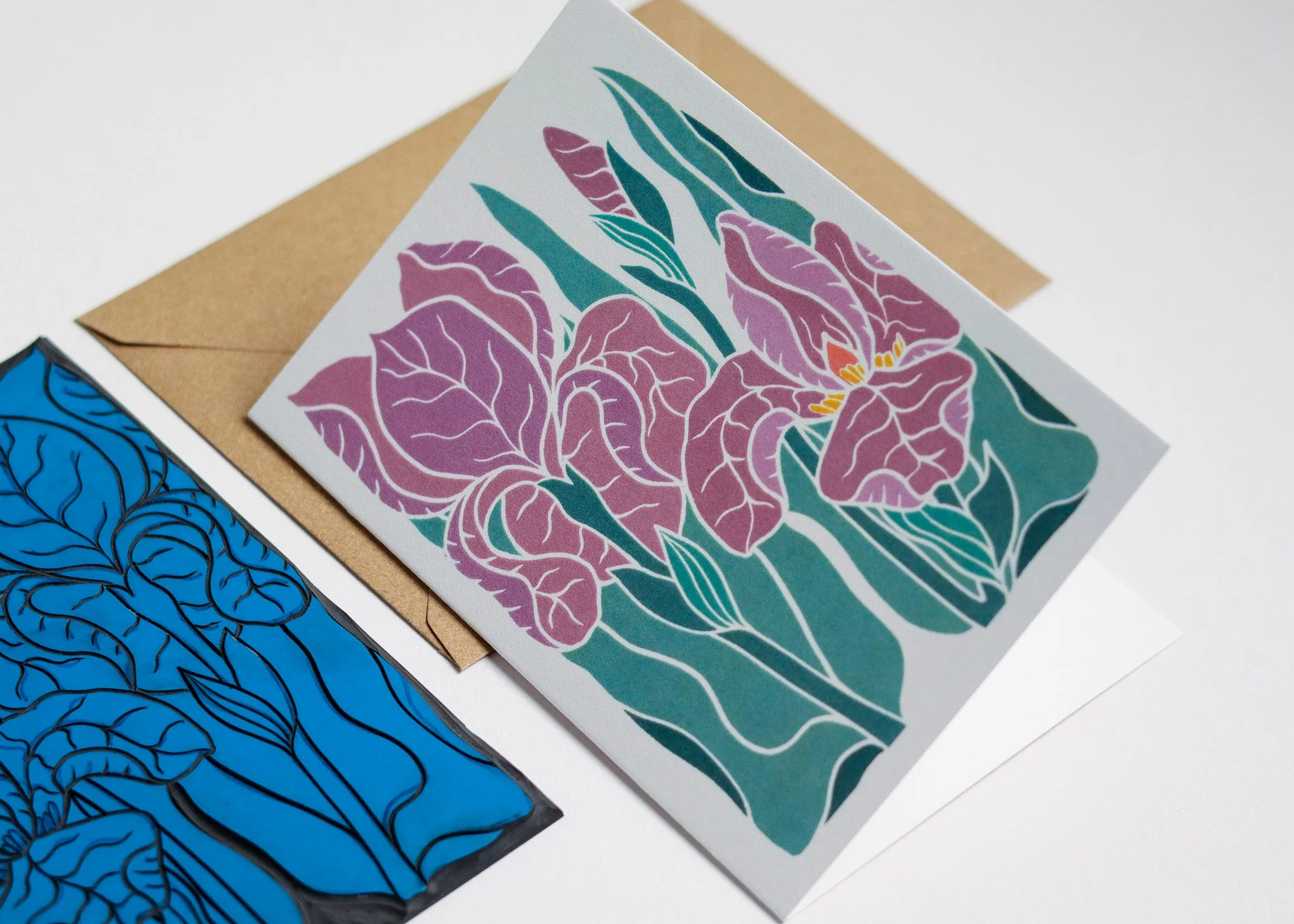 Iris at Dusk Luxury Cotton Card | Single Card & Envelope - Image 4