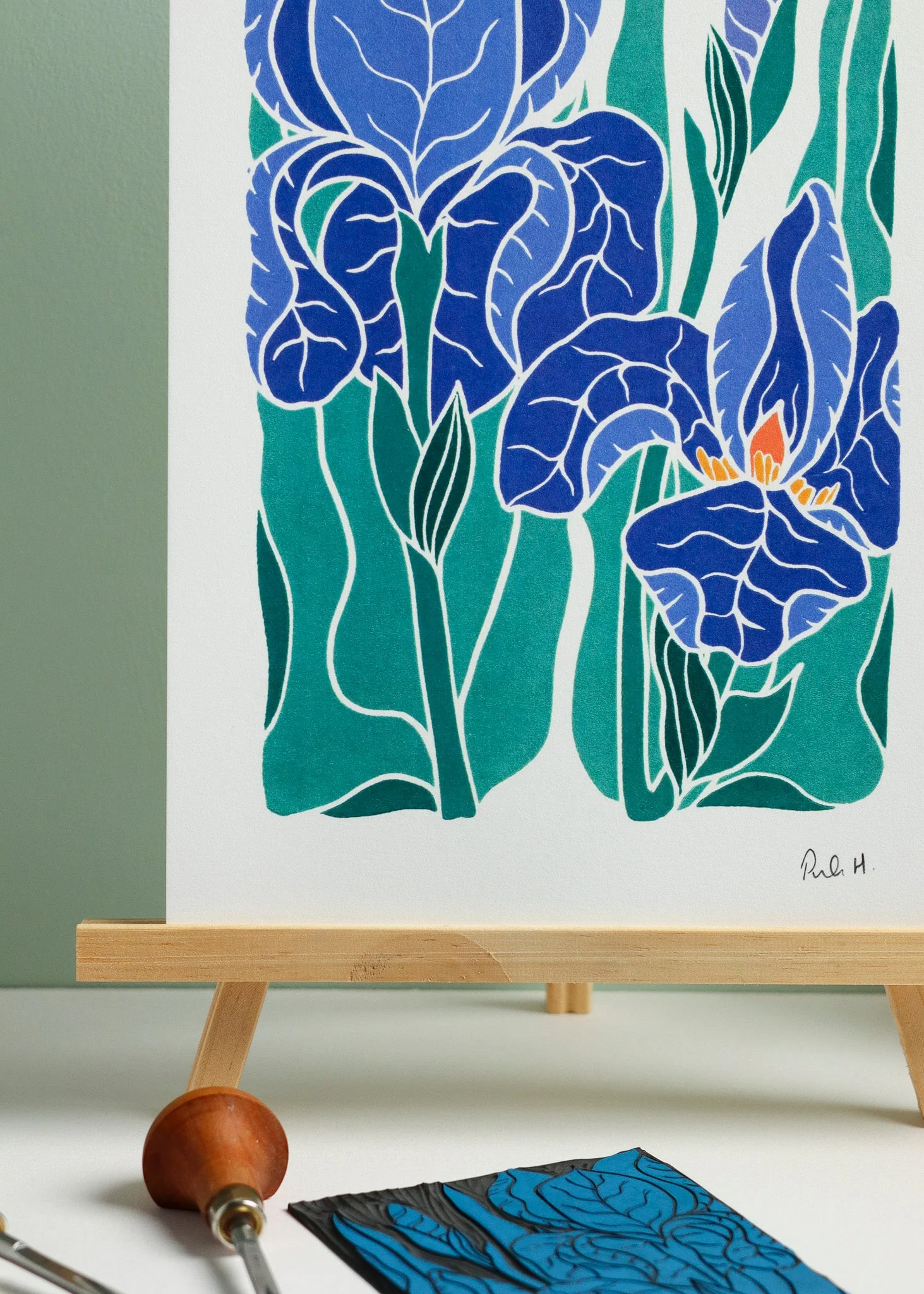 Iris in the Garden | Art Print on Cotton Paper - Image 2