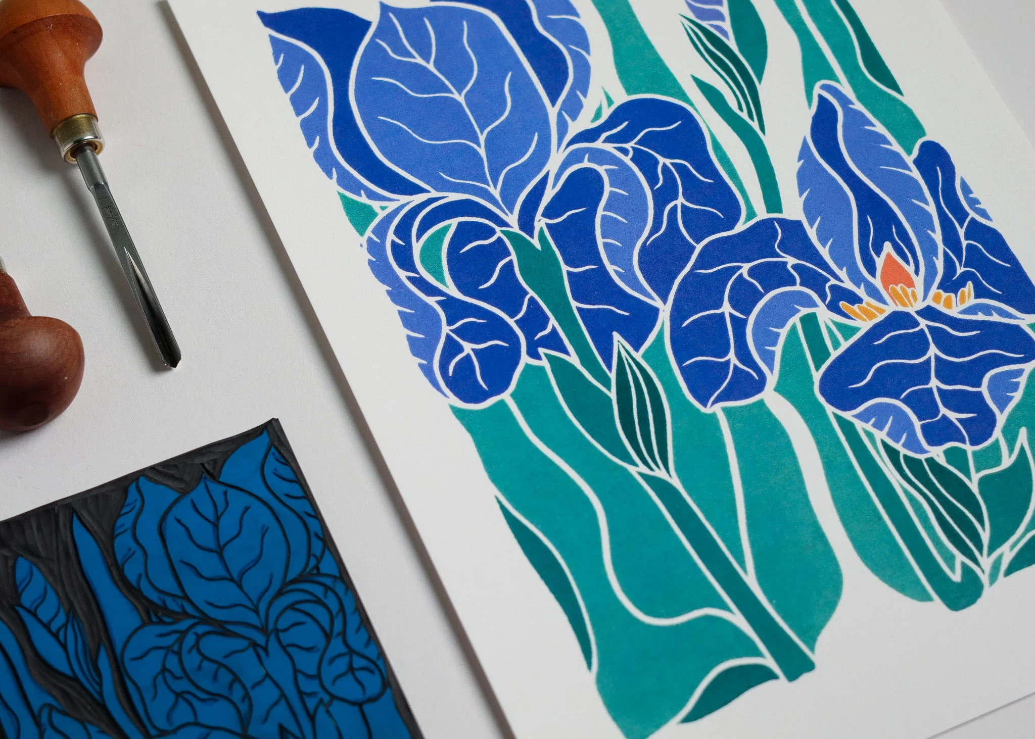 Iris in the Garden | Art Print on Cotton Paper - Image 3