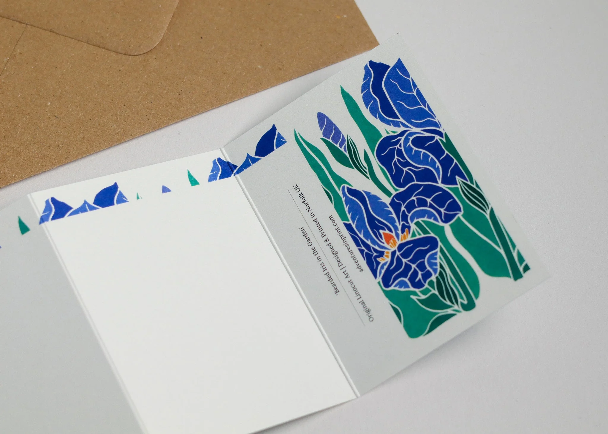 Iris in the Garden Garland Card | Single Card & Envelope - Image 4