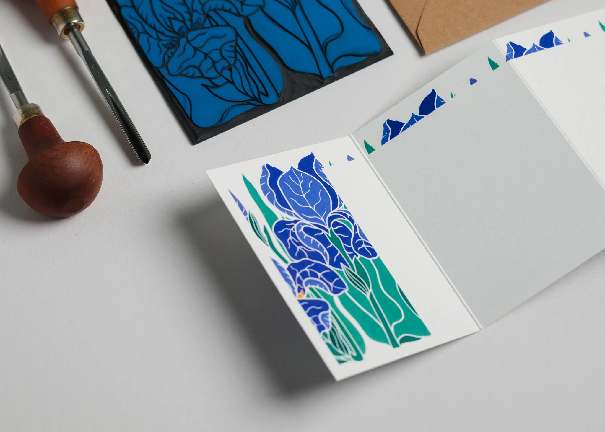 Iris in the Garden Garland Card | Single Card & Envelope - Image 5