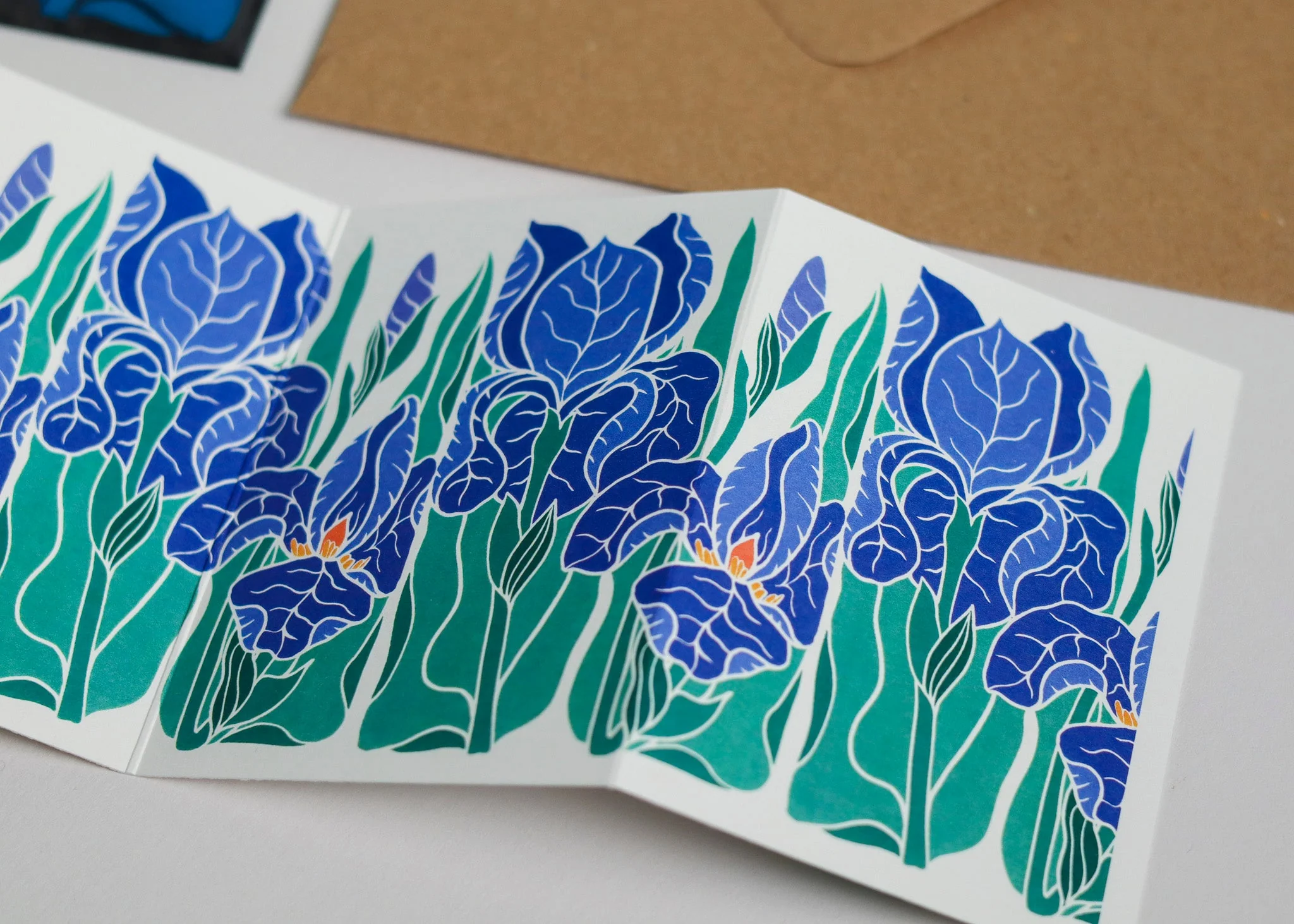 Iris in the Garden Garland Card | Single Card & Envelope - Image 6