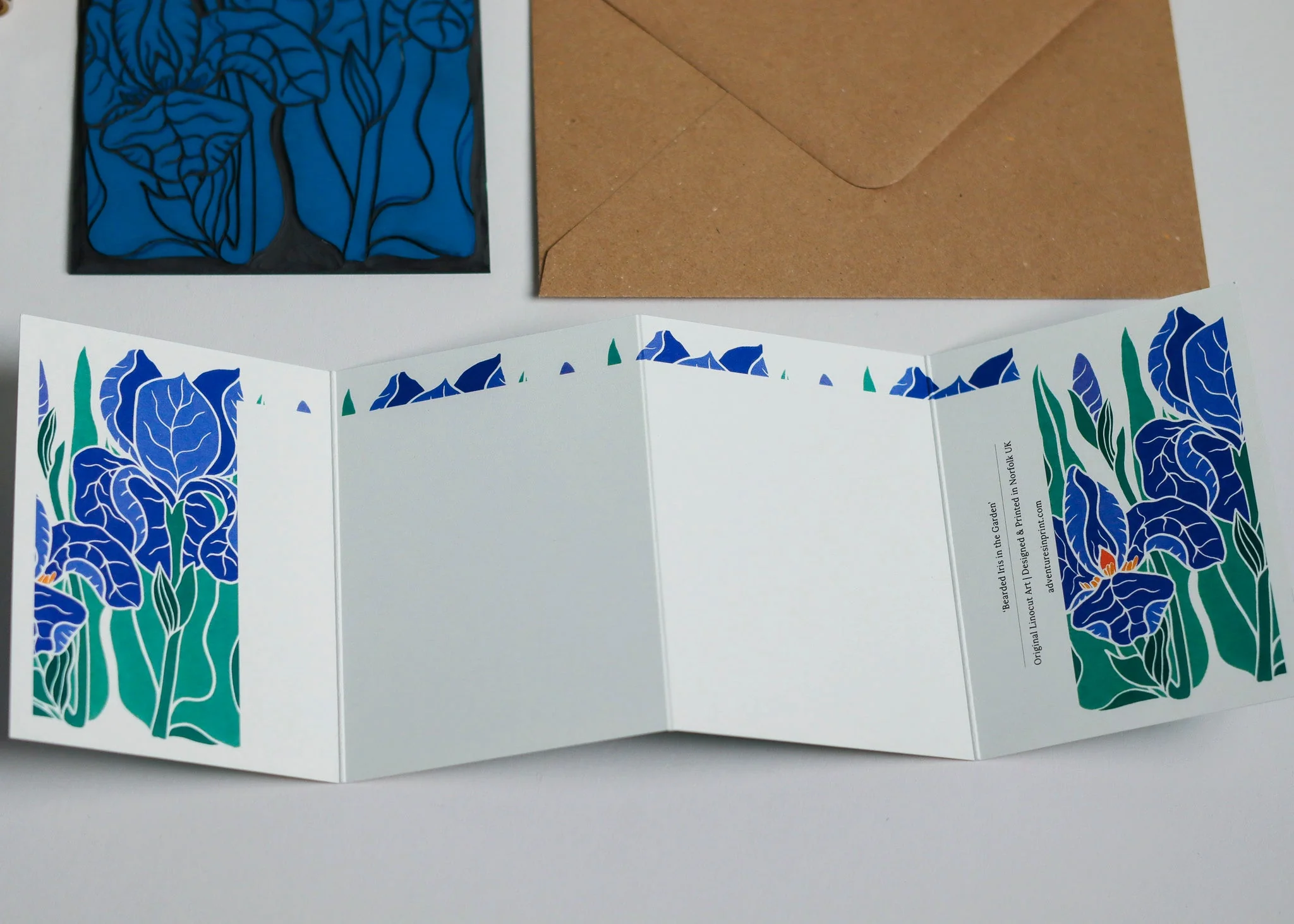 Iris in the Garden Garland Card | Single Card & Envelope - Image 7