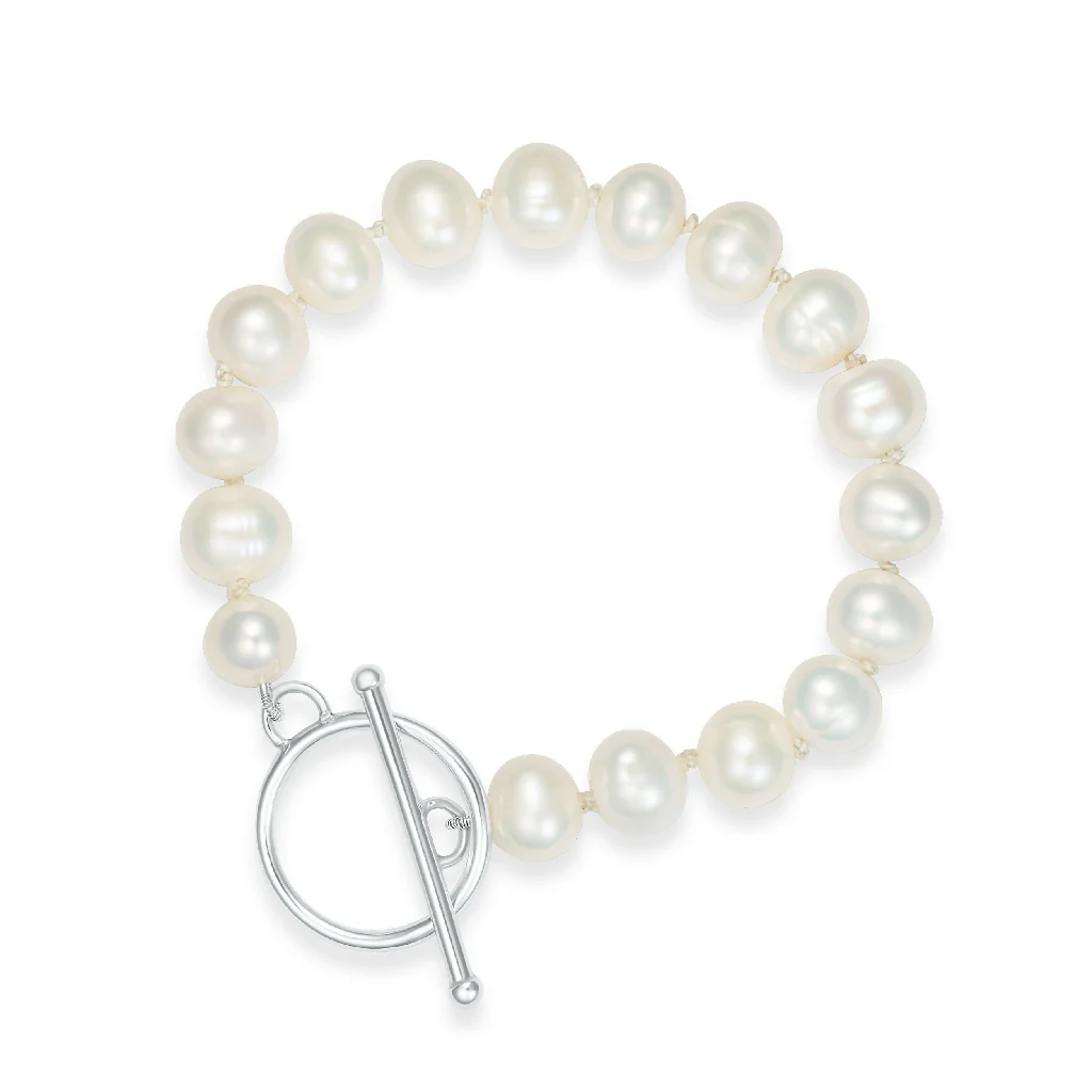 Ivory Pearl & Silver Toggle Bracelet - Image 5