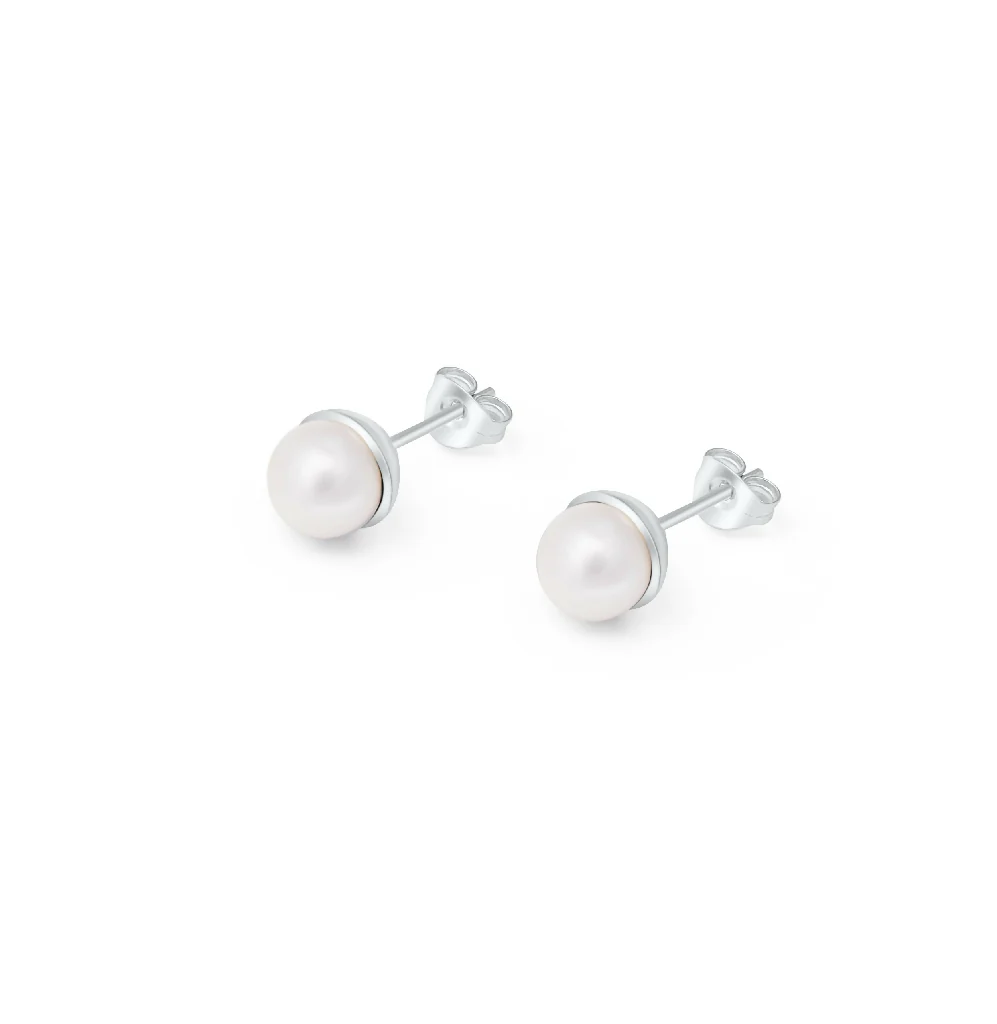 Ivory Pearl Stud Earrings - Image 3