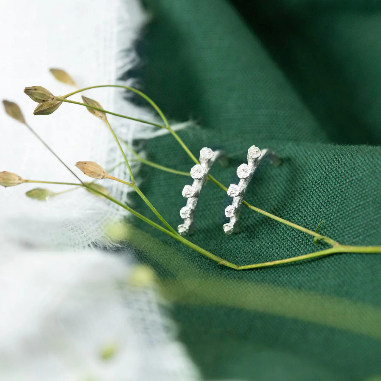 Ivy Bud Half Hoop Earrings