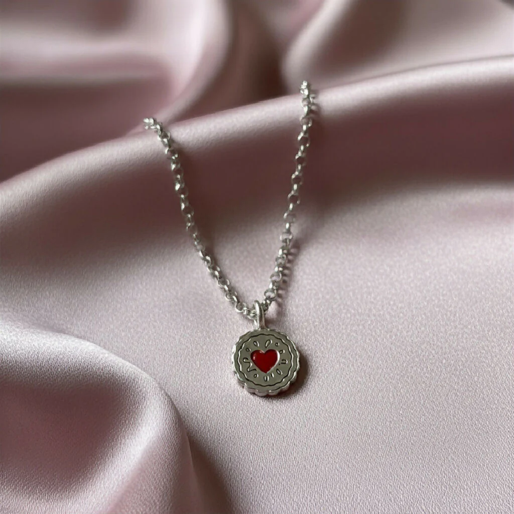 Sterling Silver Jammy Dodger Charm Necklace - Image 2