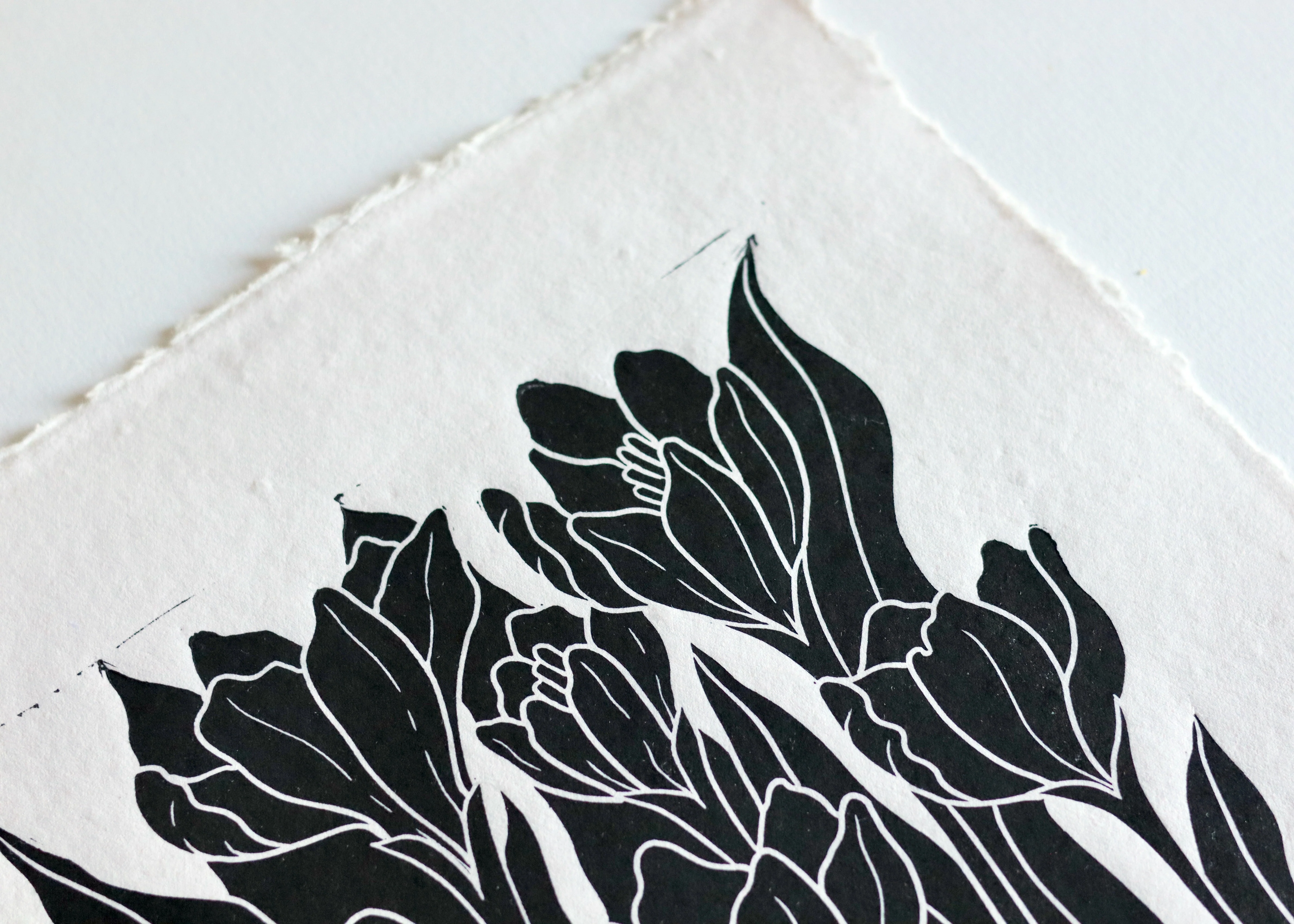 Joy Bloom Crocus Flowers Linocut | Hand printed on A4 Cotton Rag Paper - Image 7