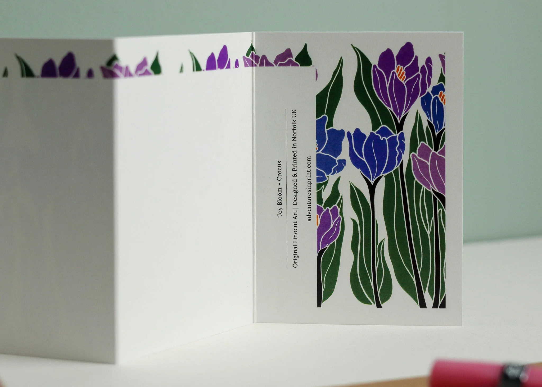 Joy Bloom Crocus Garland Card | Single Card & Envelope - Image 5