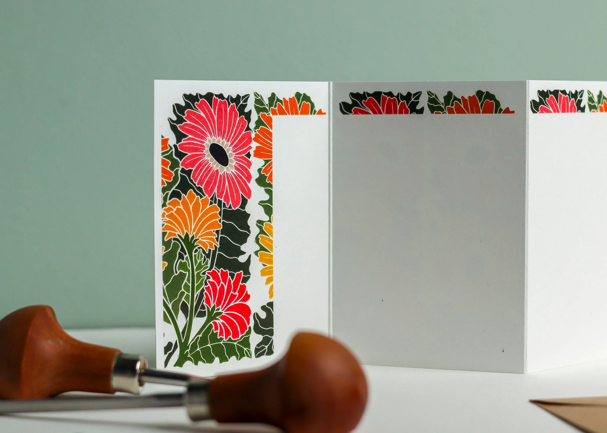 Joy Bloom Gerbera Daisy Garland Card | Single Card & Envelope - Image 7