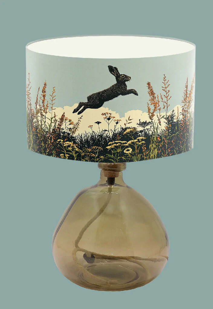 'Jumping for Joy' Hare Illustrative Lampshade - Image 2