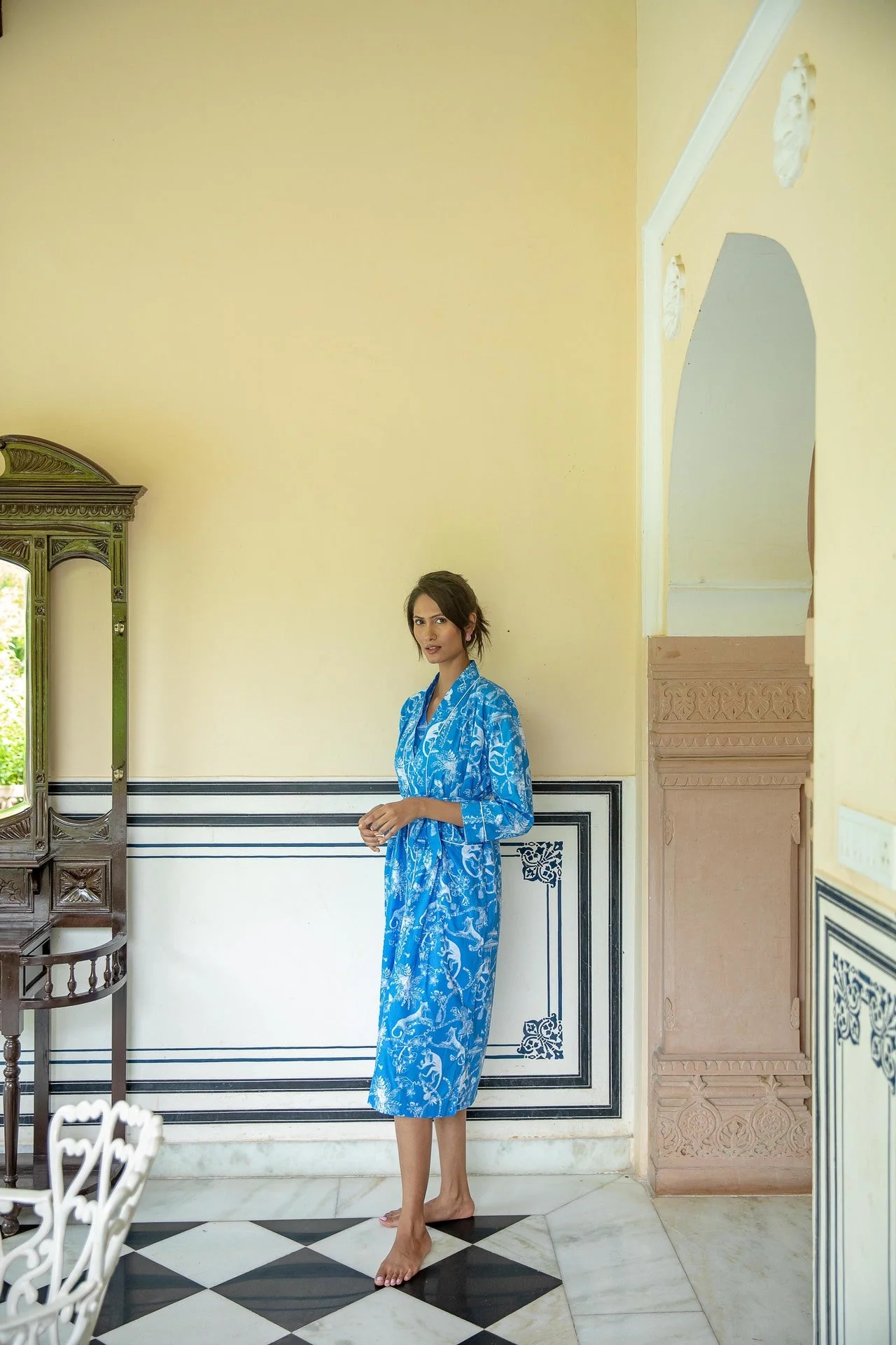 Jungle Party Kimono Robe - Blue - Image 3