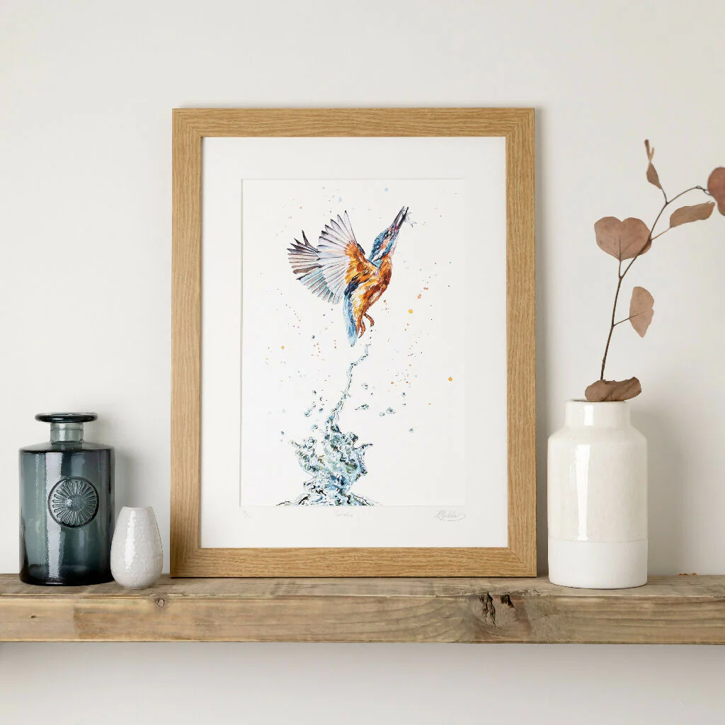 Kingfisher Limited Edition Print 'Gotcha' | Jina Gelder Illustration