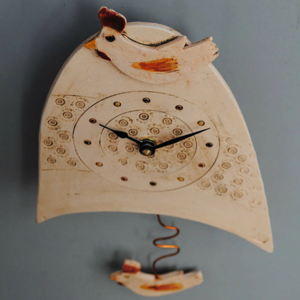 Kitchen Ceramic Wall Clock with Chicken - Image 4