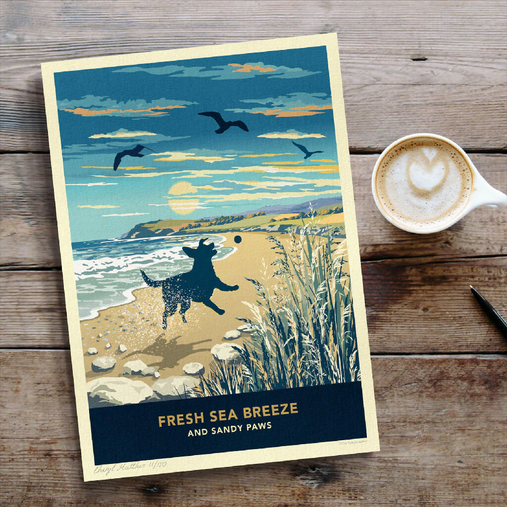LABRADOR 'BEACH FUN’ LIMITED EDITION ART PRINT - Image 7