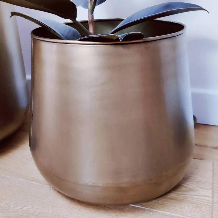 Large Brass Plant Pots - Image 6